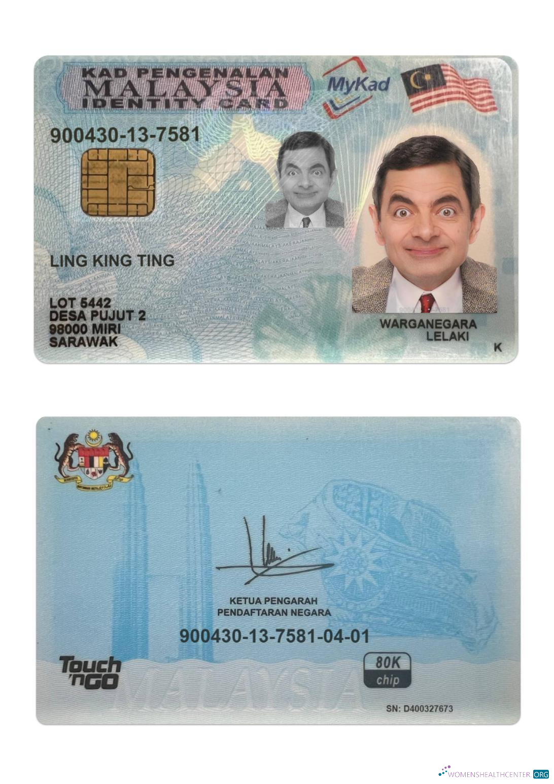 Download Malaysia ID card new version Photoshop template